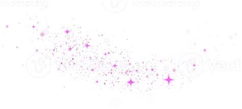 Abstract pink glitter wave illustration. Pink star dust sparkle particles isolated on ...