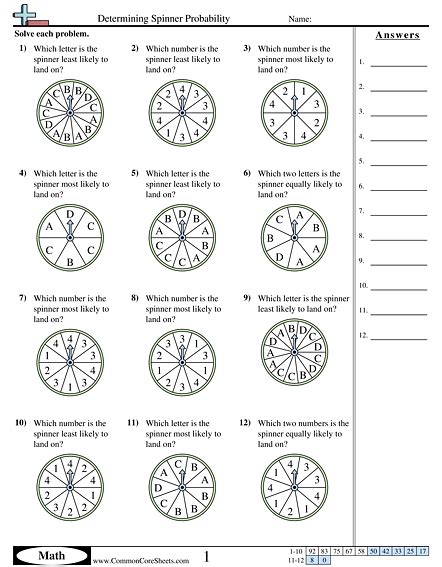 Probability Worksheets 7th Grade