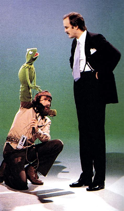 Kermit, Jim Henson & John Cleese on Set of The Muppet Show