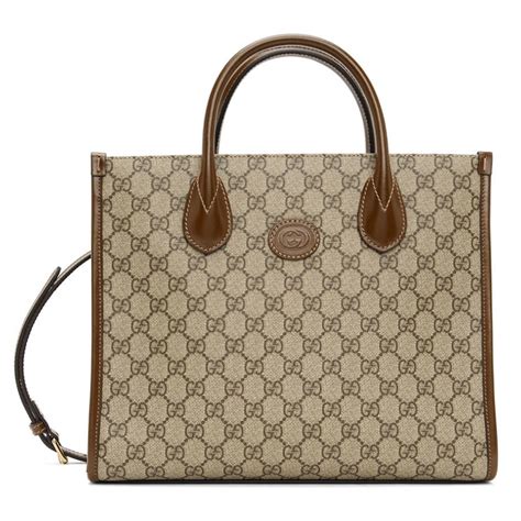 Mua Túi Tote Gucci GG Supreme Canvas Medium Tote Bag Màu Nâu Be Size 36 - Gucci - Mua tại Vua ...