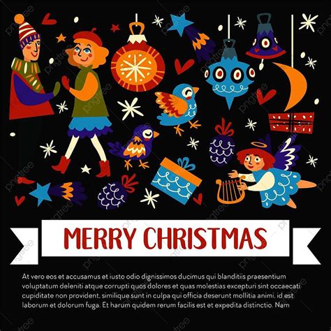 Merry Christmas Happy Winter Holidays Banner With Text Vector Poster Template Download on Pngtree