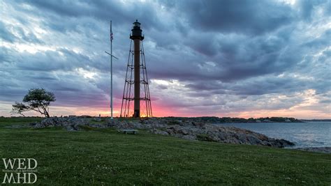 Marblehead Lighthouse Aglow in the Colors of Sunset - Marblehead, MA