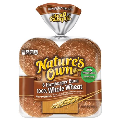 Nature's Own 100% Whole Wheat Hamburger Buns - Shop Bread at H-E-B