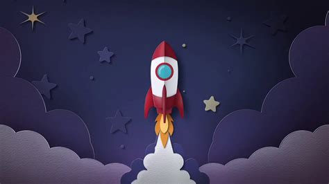 🚀 Kids Spaceship Rocket Launch Cartoon VJ Loop Video Background for ...