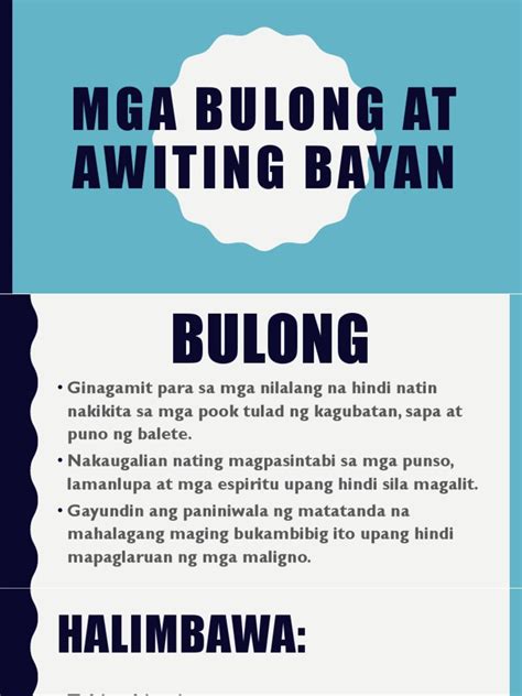 Mga Halimbawa Ng Bulong Ng Kabisayaan