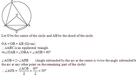 a chord of a circle is equal to its radius prove that the angle subtented by the chord at ...