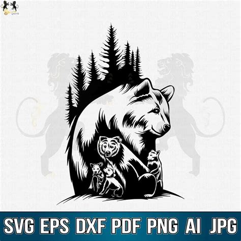 Bear Family Svg, Bear Svg, Bear Clipart, Bear Vector, Bear C - Inspire Uplift