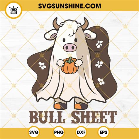 Bull Sheet SVG, Cow Ghost Halloween SVG, Western Halloween SVG