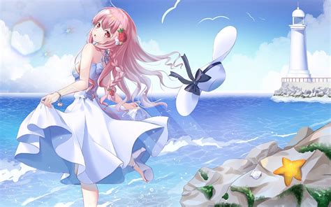 Anime Girl Beach Wallpapers - Wallpaper Cave