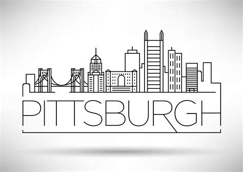 40 USA Cities Linear Skyline in 2020 | Skyline drawing, Pittsburgh skyline, Pittsburgh art