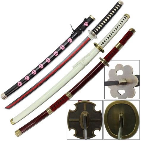 One Piece Sword Set 3 Katana Roronoa Zoro STEEL Shusui Yubashiri Sandai Kitetsu | Katana ...