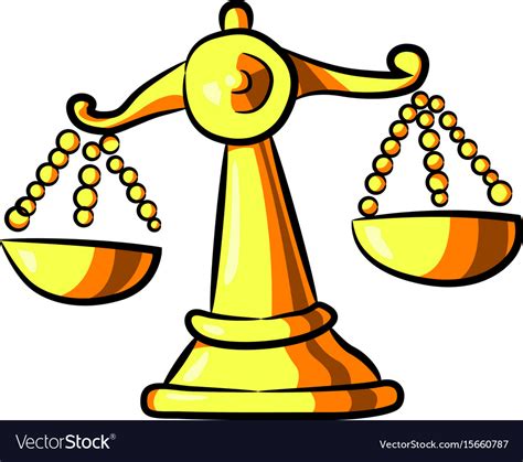 Cartoon image of scales icon balance symbol Vector Image