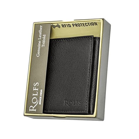 Rolfs - Rolfs Trifold Wallets for Men, RFID Genuine Leather Black Compact Wallet - Walmart.com ...