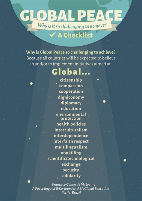 Global Peace: Why is it so challenging to achieve? A Checklist - Global Campaign for Peace Education