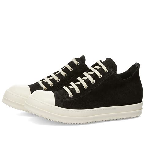 Rick Owens Suede Low Sneaker Black & White | END.