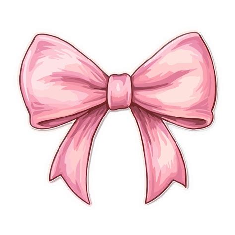 A cute baby pink bow sticker Illustration Vector | Premium AI-generated vector