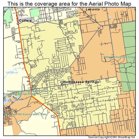 Aerial Photography Map of Homosassa Springs, FL Florida