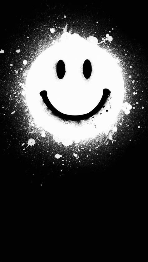 Smiley Black And White Wallpaper