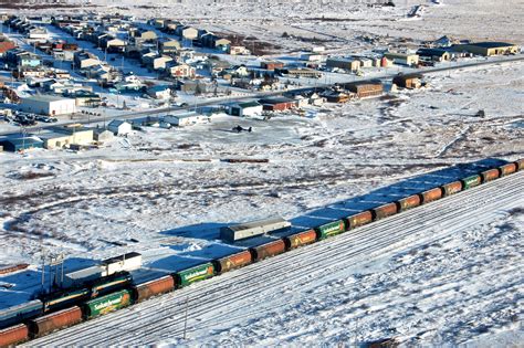 Winter landscape with trains in Churchill in Saskatchewan image - Free ...