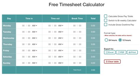 LogWork Free Timesheet Calculator