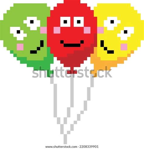 Balloon Pixel Art Isolated On White Stock Vector (Royalty Free) 2208339901 | Shutterstock