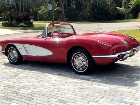 59 Chevy Corvette Convertible 1,023 Miles roman red RESTO MOD 350 new Automatic for sale ...