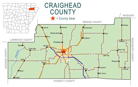 zz Craighead County Map - Encyclopedia of Arkansas