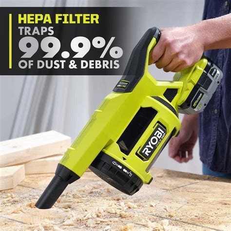 Ryobi Handheld Vacuum 18V+Cordless+Brushless+HEPA Filtration Green (Tool-Only) | eBay