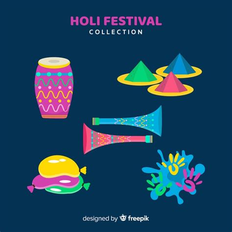 Holi festival element collection - Nohat - Free for designer