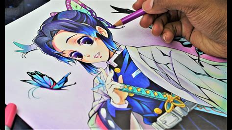 SHINOBU KOCHO Real Time Coloring (Kimetsu no Yaiba) - YouTube