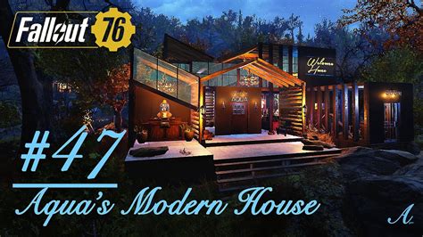 Fallout 76 camp build - Log cabin modern house camp build (Aqua's Modern House #47) - YouTube