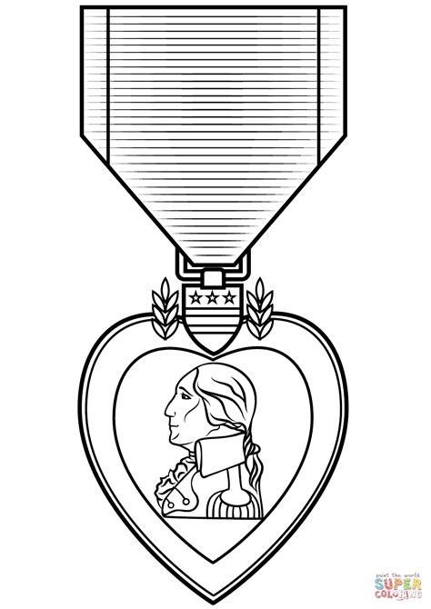 Purple Heart Medal coloring page | Free Printable Coloring Pages