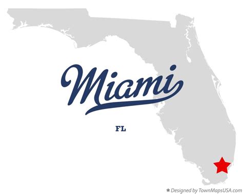 Map of Miami, FL, Florida