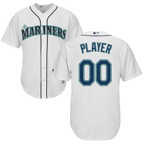 Men's Seattle Mariners Majestic White Cool Base Custom Jersey