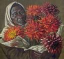 Lady With Dahlias, 1958 - "Vladimir Tretchikoff Paintings Collection" - Premium Quality Poster ...