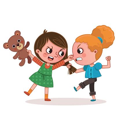 Two Girls Fighting Stock Illustration - Download Image Now - iStock