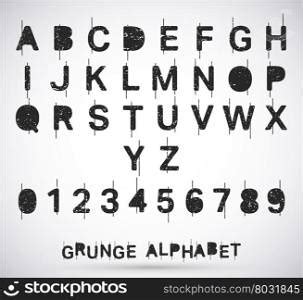 Alphabet broken font. Alphabet broken font set. Colored typeface made ...