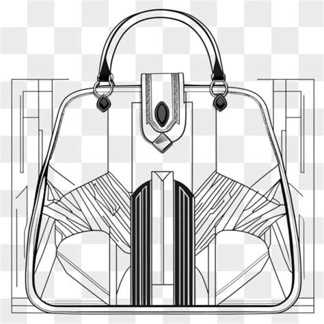 Download Artistic Black and White Handbag Drawing with Geometric ...