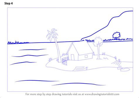 How to Draw an Island Scenery (Other Places) Step by Step | DrawingTutorials101.com