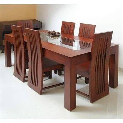 Brown Glass Top Wooden Dining Table at Rs 20000/set in New Delhi | ID: 19963084788