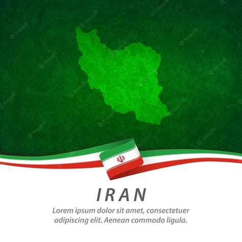 Premium Vector | Iran flag with central map