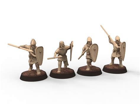 Medieval - Light armor spearmen, 11th century, Medieval soldiers, 28mm ...