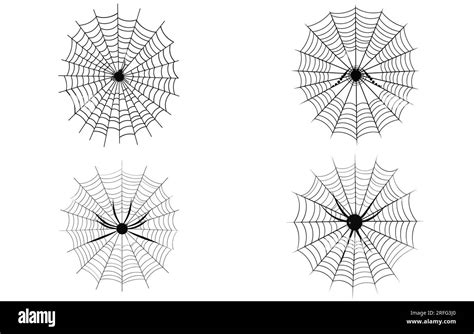 Spiders Cobweb Silhouette, Halloween element spider cobweb, Round scary ...