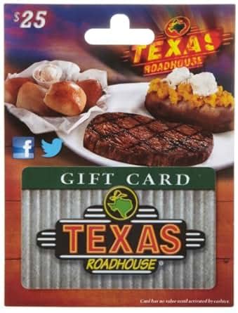 Amazon.com: Texas Roadhouse Gift Card $25: Gift Cards