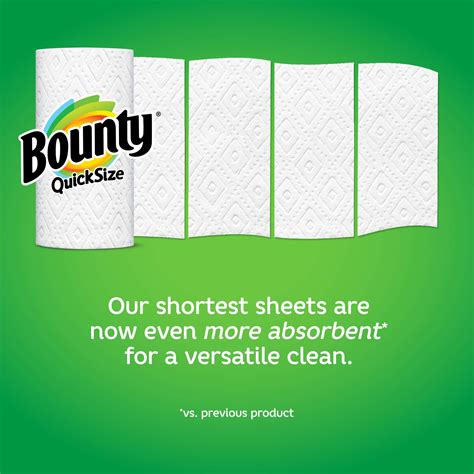 Bounty Quick-Size Paper Towels, White, Family Rolls, 16 Count (Equal to ...