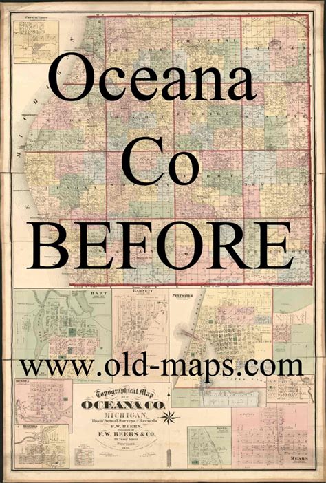 Oceana County Michigan 1876 Old Wall Map Reprint With - Etsy