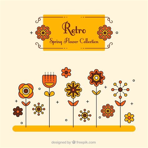 Free Vector | Retro flower collection