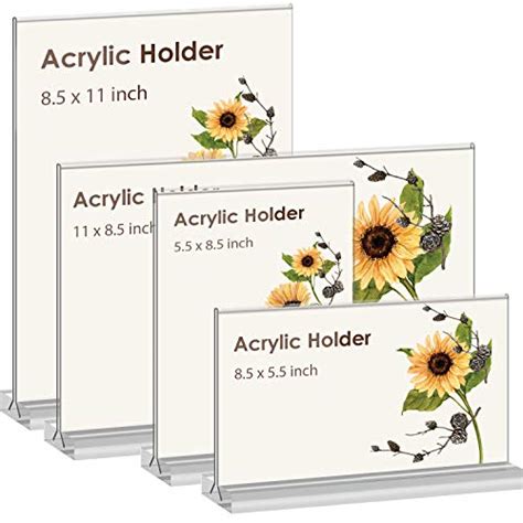 NEWNEWSHOW® 8.5x11 Acrylic Sign Holder 3 Pack Vertical Double-Sided Display (Optional 8.5x11 8 ...