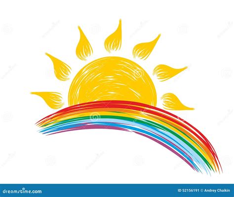 Sun And Rainbow Stock Vector - Image: 52156191