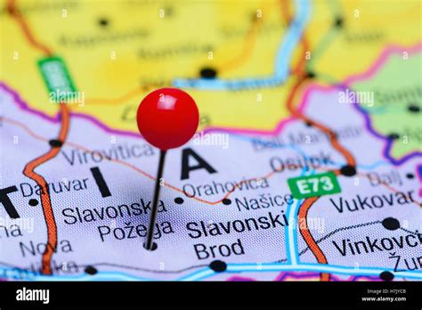 Slavonska Pozega pinned on a map of Croatia Stock Photo - Alamy